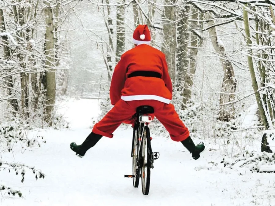 Santa S New Bike Christmas Cards