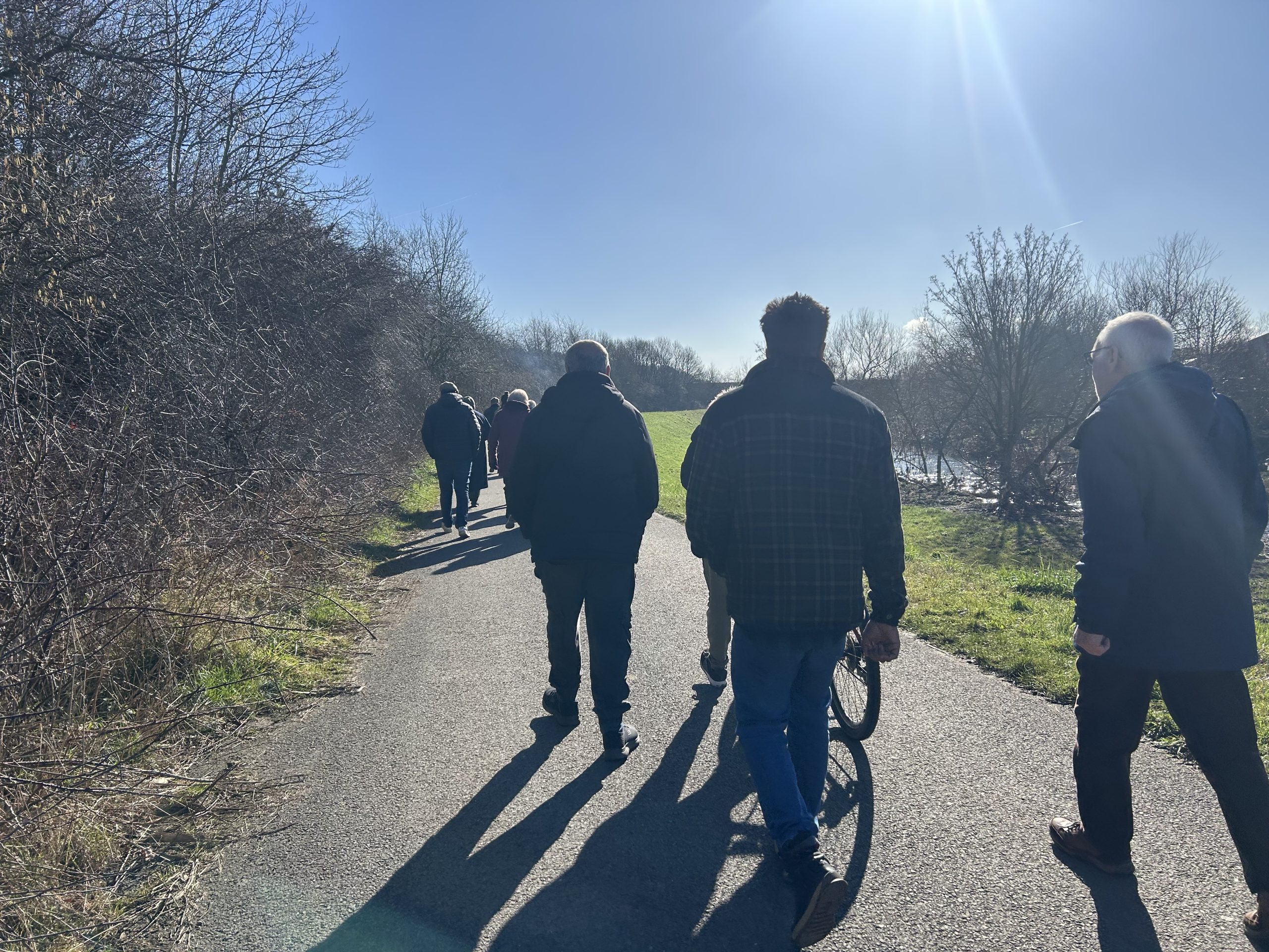 group walking in nature